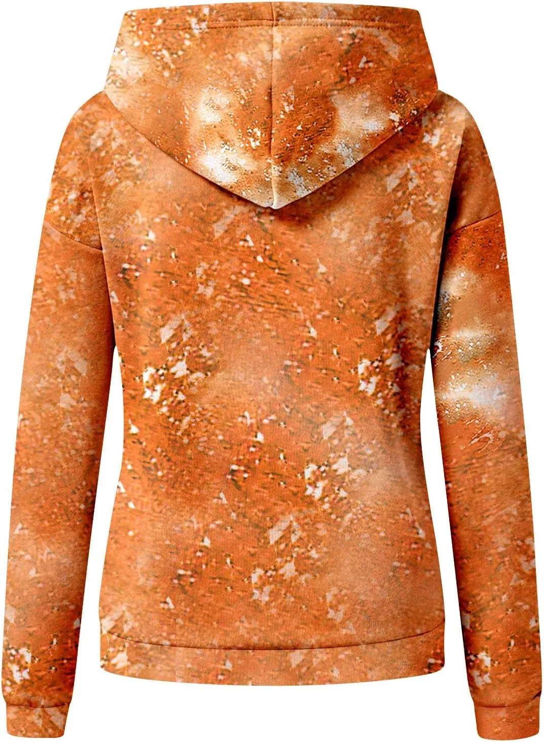 Womens Bleached Blank Print Hoodies Long Sleeve Casual 2024 Fall Oversized Pullover Tops Sweatshirt with Pockets