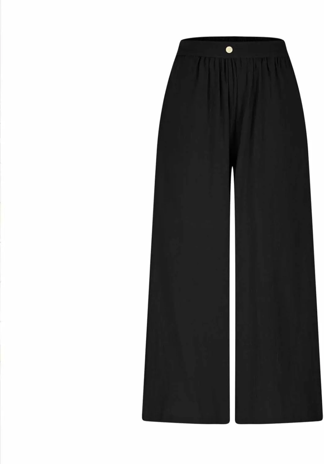 Womens Capri Pants with Pockets 2025 Summer Casual Wide Leg Trousers Cotton Linen Loose Lightweight Beach Pants Light Blue 2X