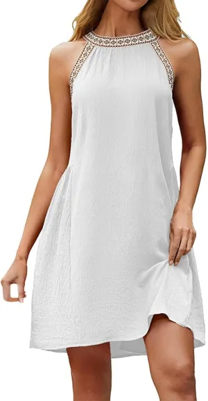 Women's Casual Dresses,2025 Summer Satin Halter Neck Dresses Tie Waist Wrap Bodycon Sundress Sexy Party Mini Dress