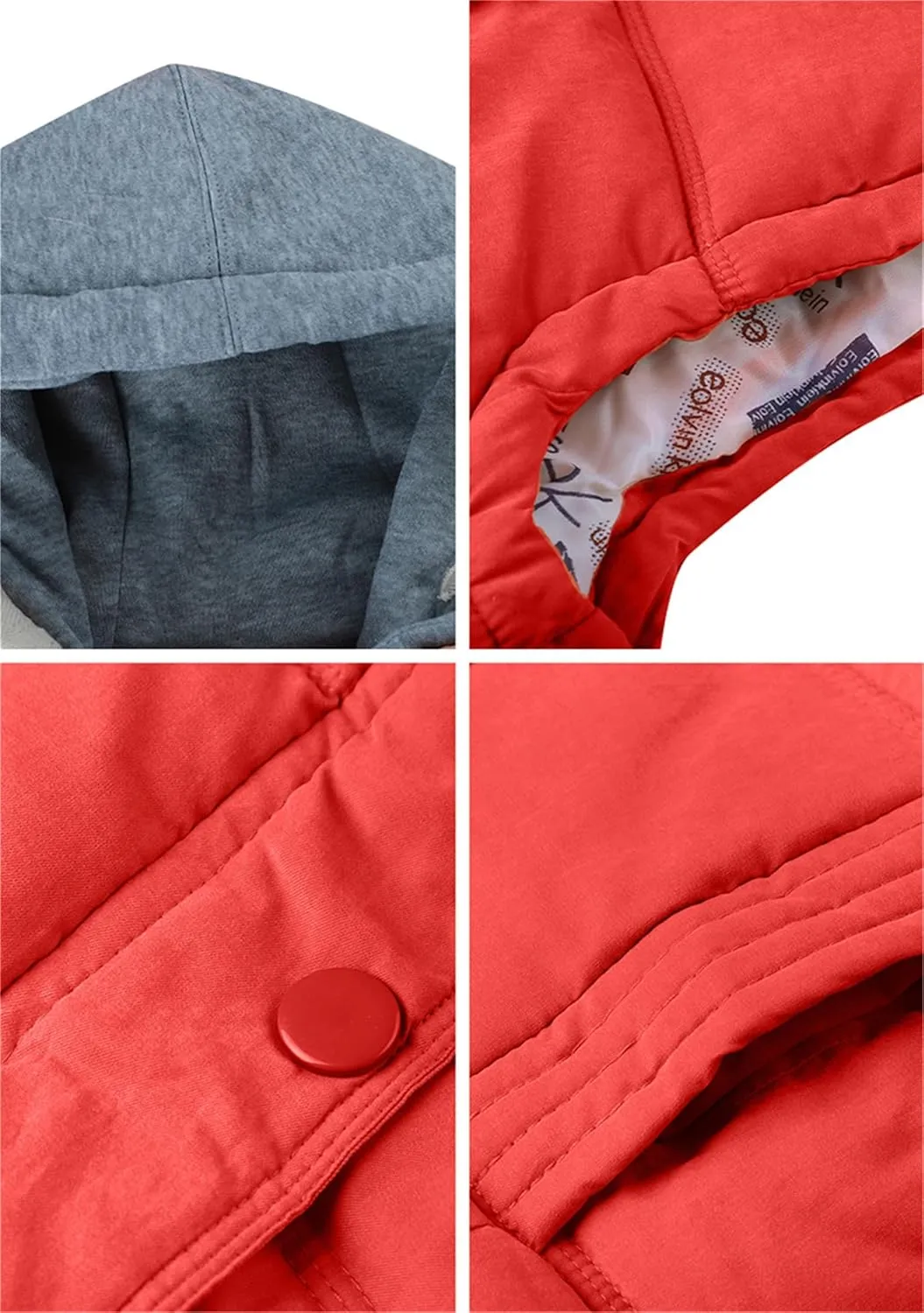 Women's Casual Quilted Padded Puffer Vest Plain Warm Vest with Removable Hooded