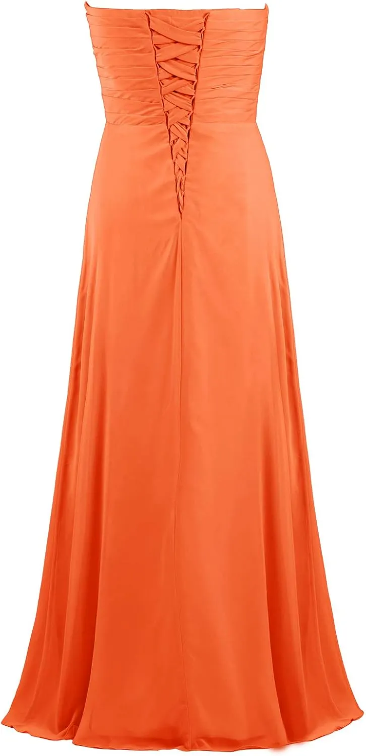 Women's Chiffon Bridesmaid Dresses Long Evening Gowns