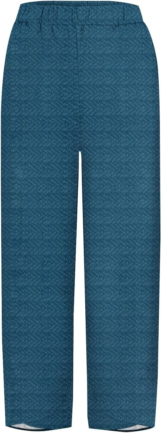 Womens Cotton Linen Printed Pants Wide Leg Comfy Retro Trousers High Waisted Straight Pant for Outdoor Hiking Commute