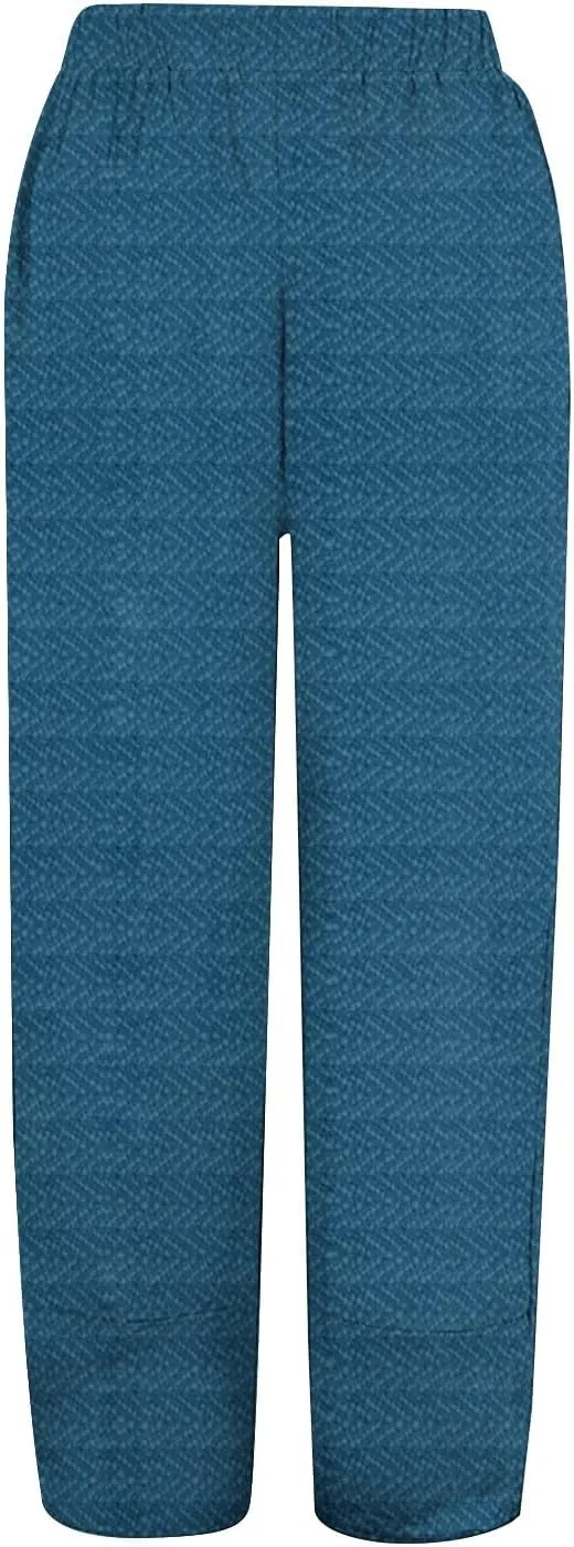 Womens Cotton Linen Printed Pants Wide Leg Comfy Retro Trousers High Waisted Straight Pant for Outdoor Hiking Commute