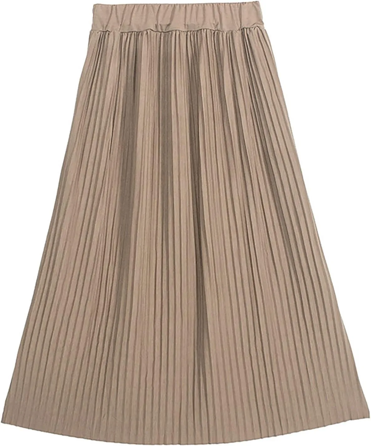 Women's Cotton Pleated Skirt Organ Skirt Large Hemline Long Skirt Retro High Waist Casual Sports Style Knit Midi