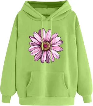 Womens Graphic Hoodies Casual Loose Long Sleeve Oversized Sweatshirts Winter Fashion Outfits 2024 With Pockets