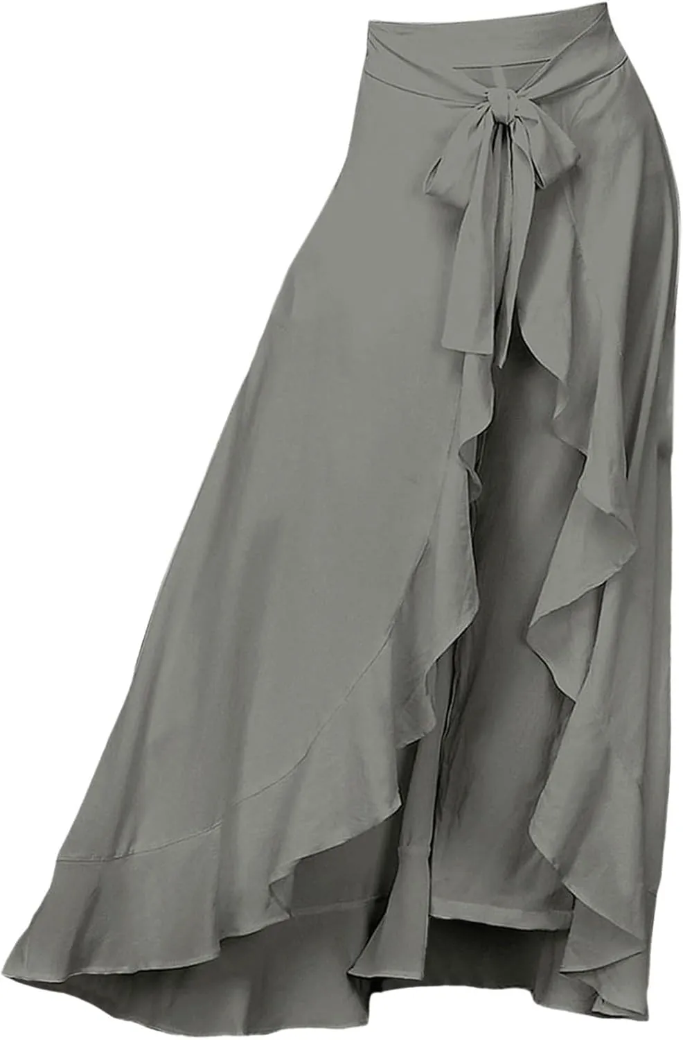 Women's High Waist Wide Leg Pants Trousers Chiffon Pants High Split Flowy Breathable Palazzo Pants Elegant Beach