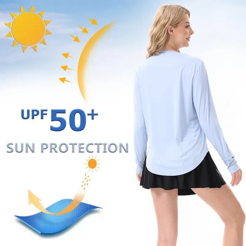 Women's Long Sleeve Shirts UPF 50  UV Workout Sun Shirts Lightweight Quick Dry Tops Outdoor Clothing for Hiking Fishing