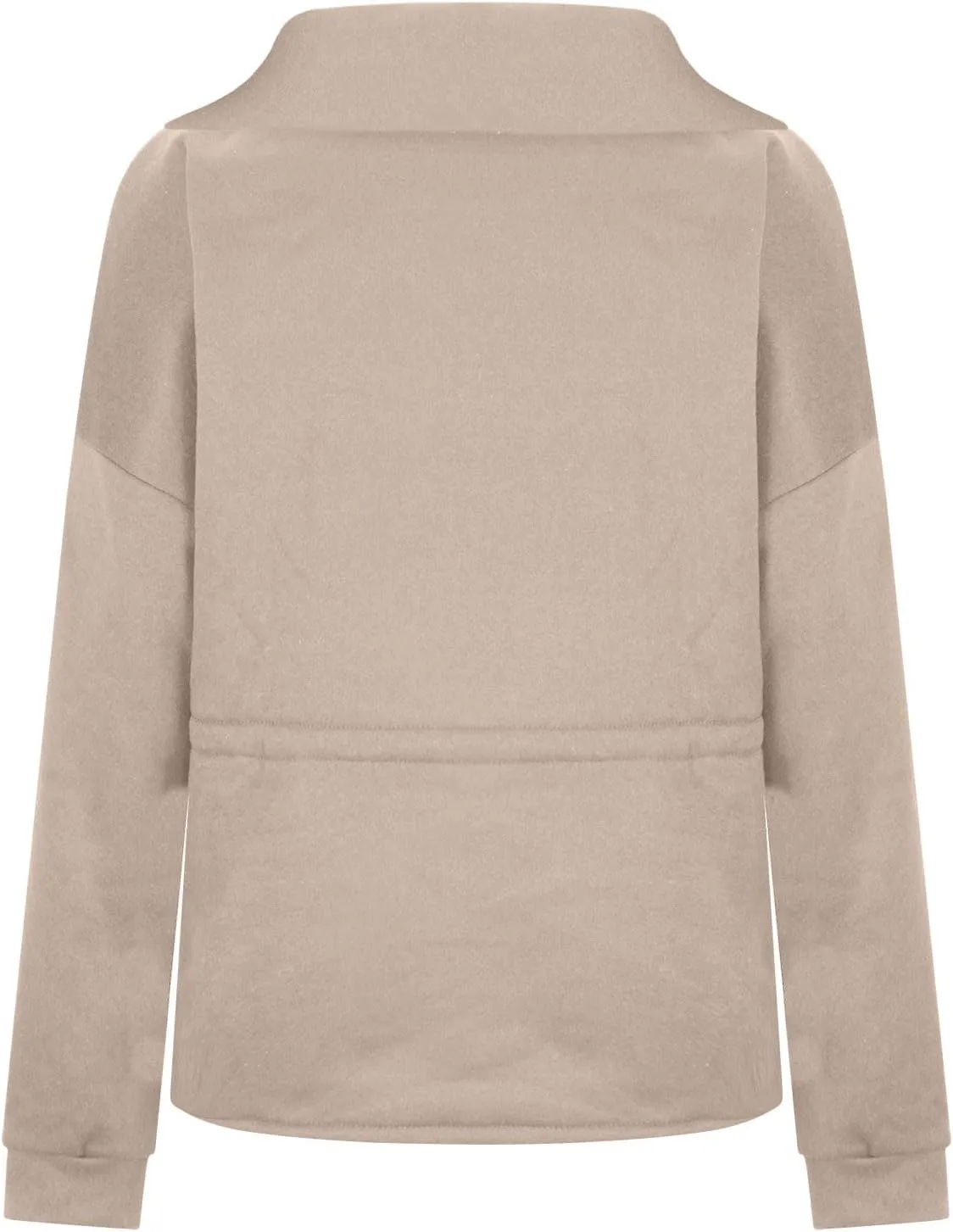 Womens Long Sleeve Tops Half Zip Drawstring Waist Oversized Sweatshirts Fleece Pullover Fashion Outfits 2024