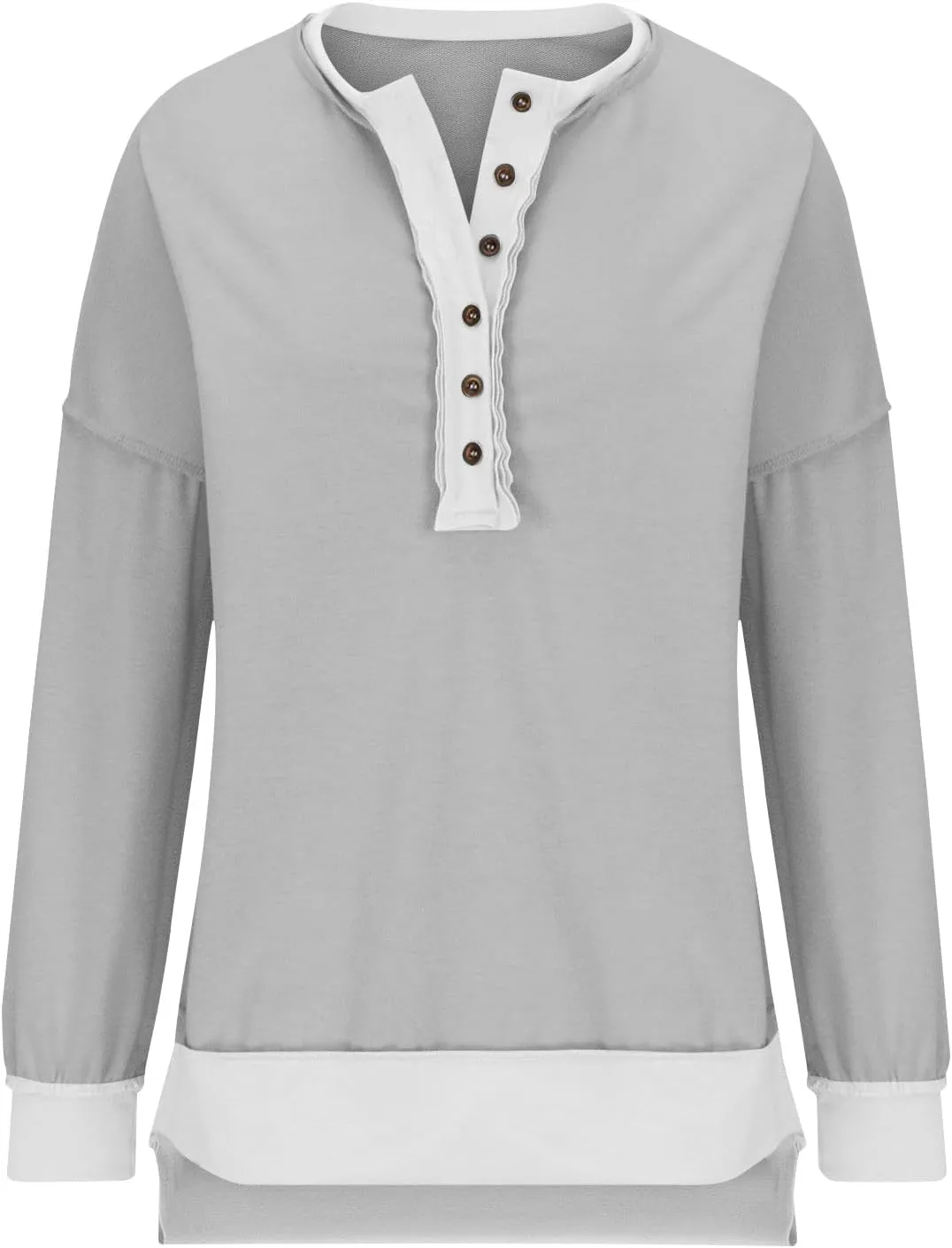 Womens Oversized Sweatshirts 2024 Fashion Fall Hoodies Long Sleeve V Neck Button Down Pullover Loose Fit Tops