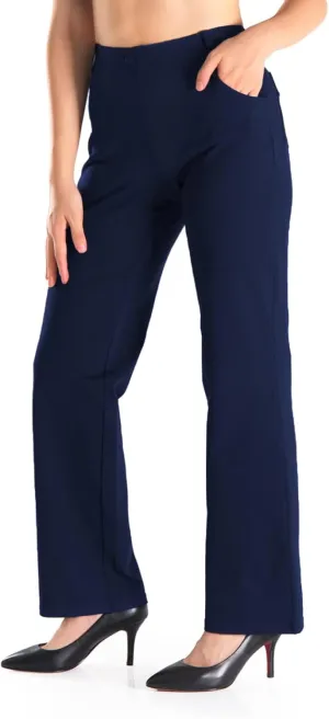 Yogipace,Belt Loops,Women's Petite/Regular/Tall High Waisted Stretchy Straight Leg Relaxed Fit Yoga Dress Pants for Work
